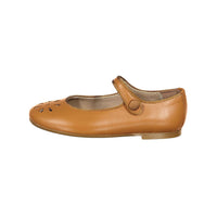 Papanatas Natural Leather Openwork Front Mary Janes