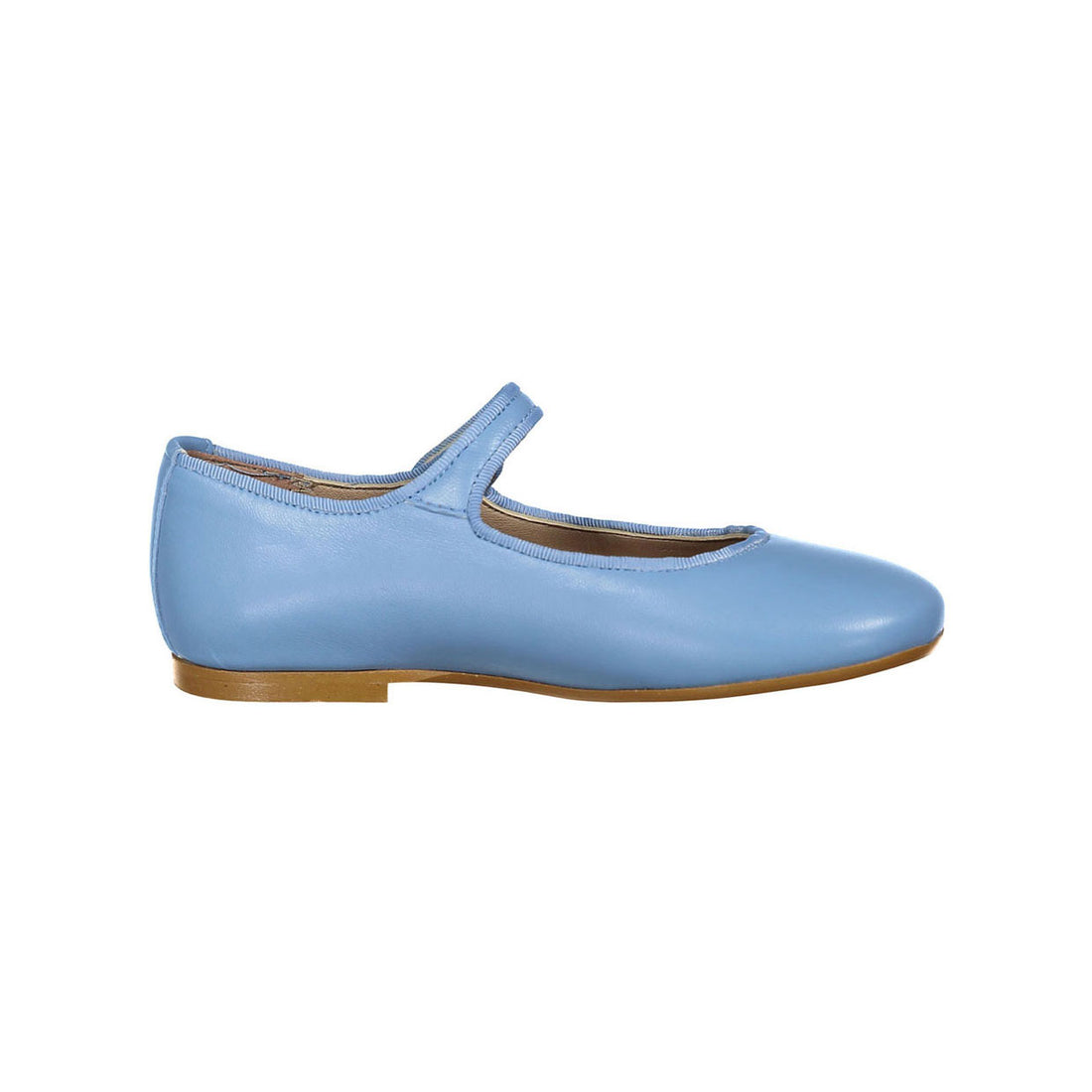 Papanatas Sky Blue Leather Mary Janes
