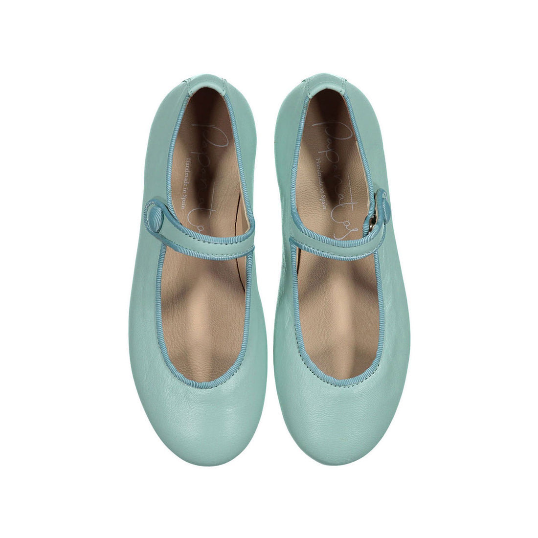 Papanatas Aqua Leather Mary Janes