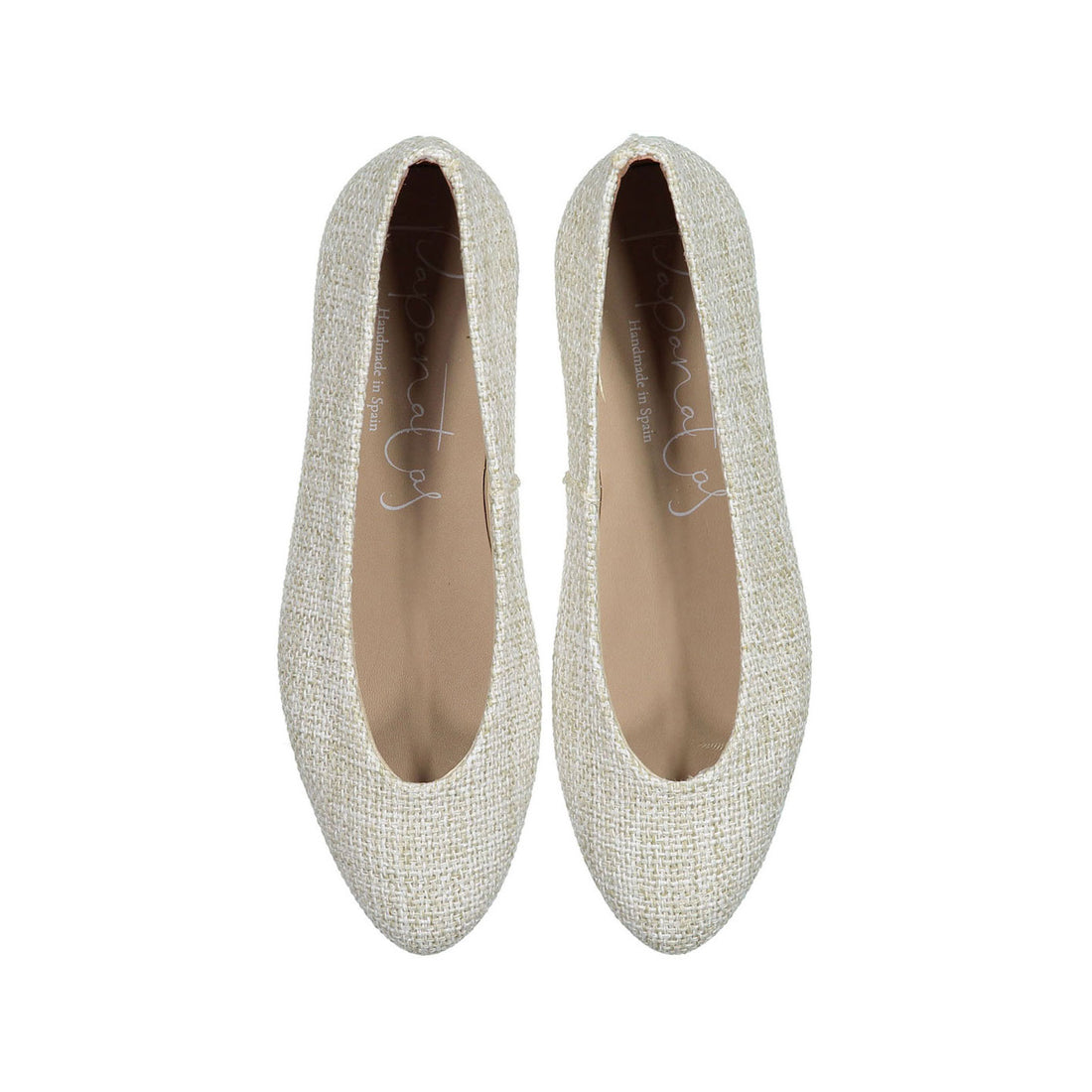 Papanatas Ivory Tweed Soft Flats