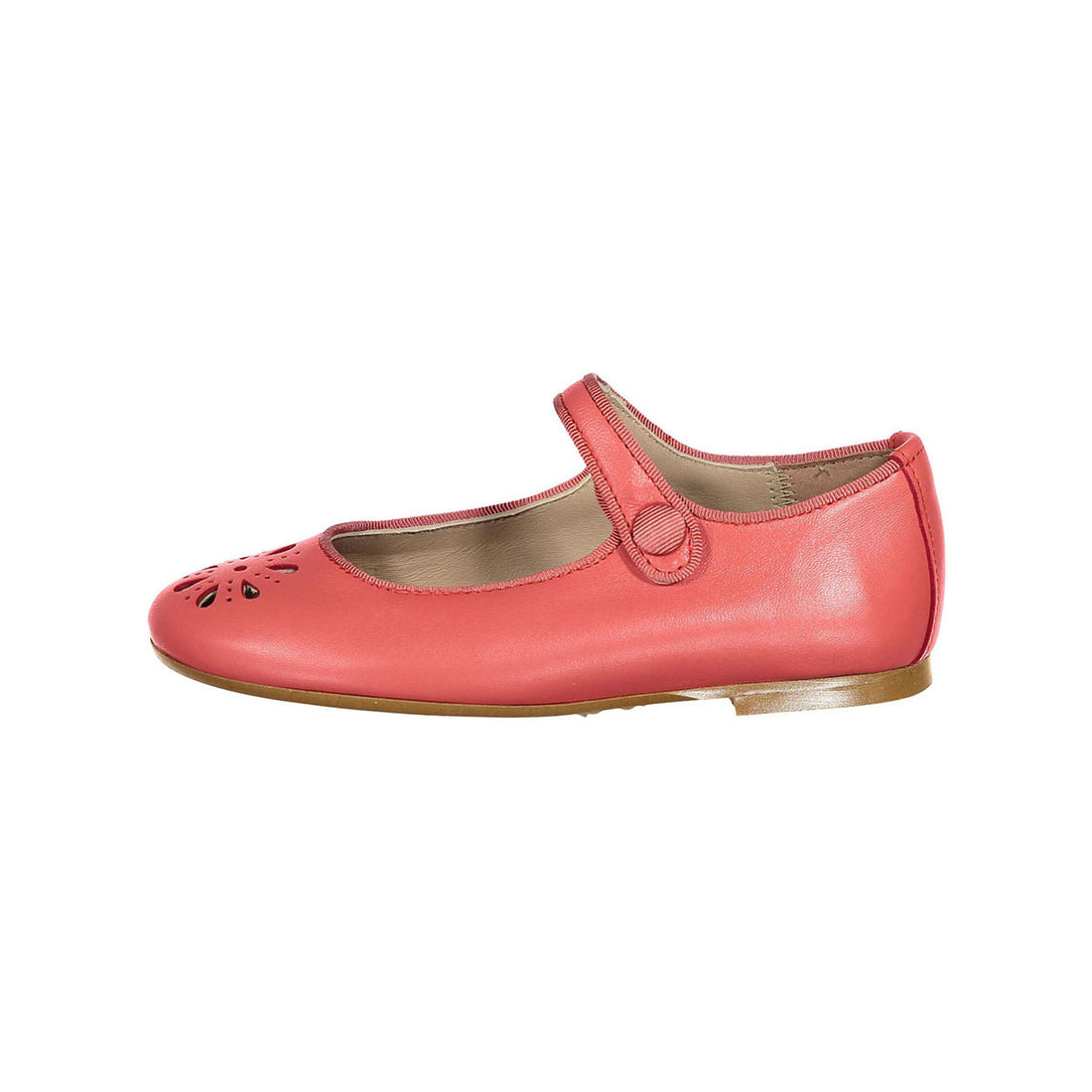 Papanatas Watermelon Leather Openwork Front Mary Janes