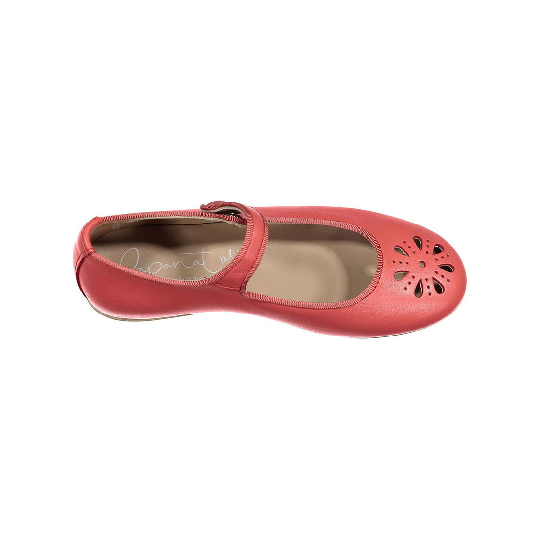 Papanatas Watermelon Leather Openwork Front Mary Janes