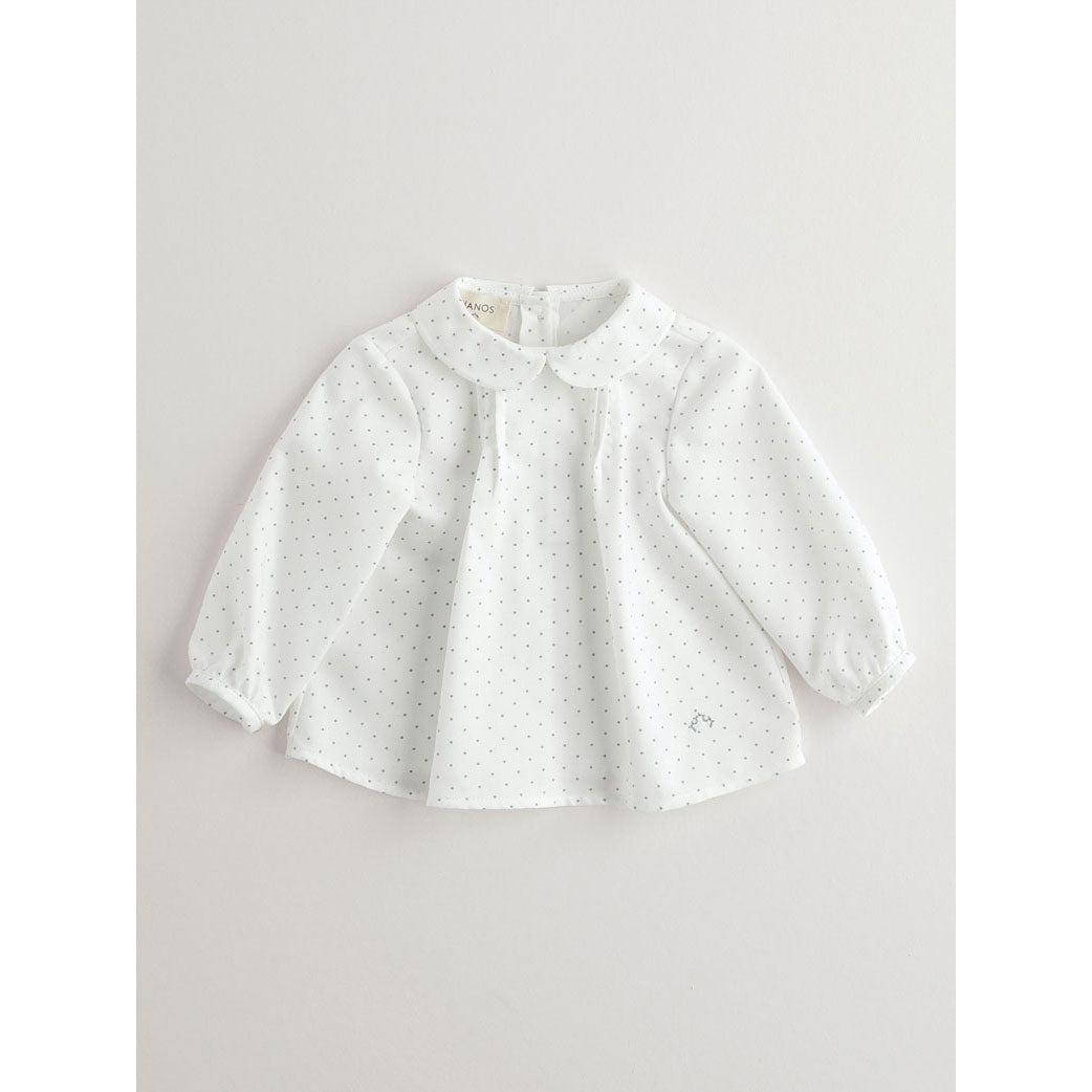 Nanos Dot Peter Pan Collar Baby Shirt