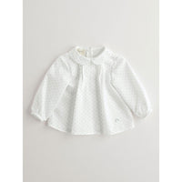 Nanos Dot Peter Pan Collar Baby Shirt