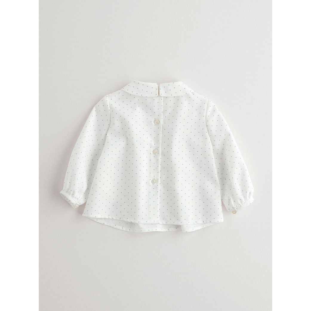 Nanos Dot Peter Pan Collar Baby Shirt