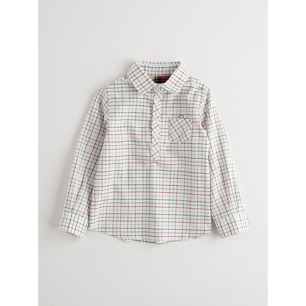 Nanos Soft Plaid Collared Tunic