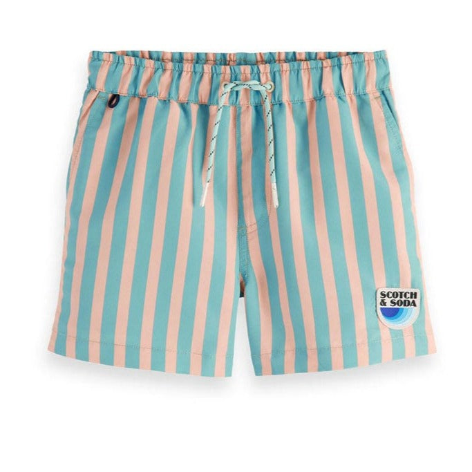 Scotch Shrunk Blue Striped Swim Shorts