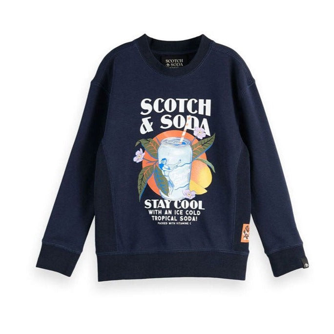 Scotch Shrunk Night Boxy Fit Artwork Sweatshirt