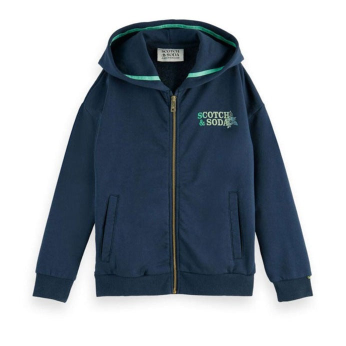 Scotch Shrunk Deep Sea Artwork Zip Up Hoodie
