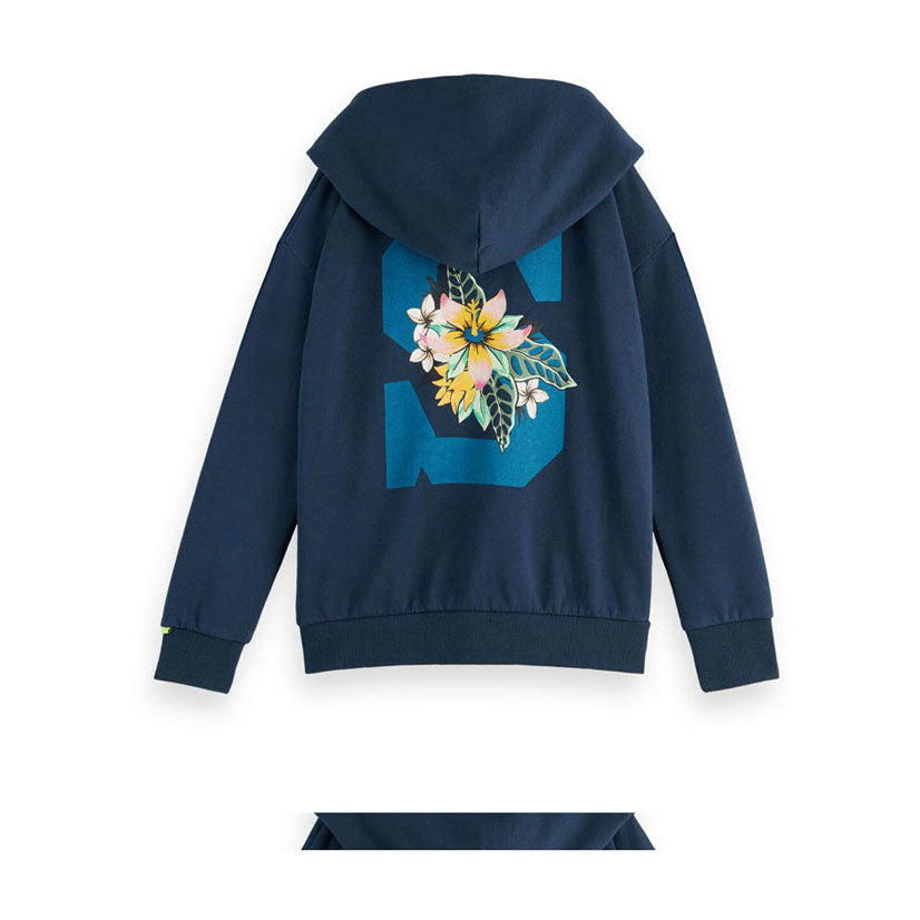 Scotch Shrunk Deep Sea Artwork Zip Up Hoodie