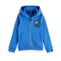 Scotch Shrunk Azure Artwork Zip Up Hoodie