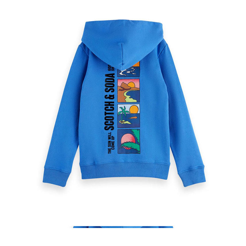Scotch Shrunk Azure Artwork Zip Up Hoodie
