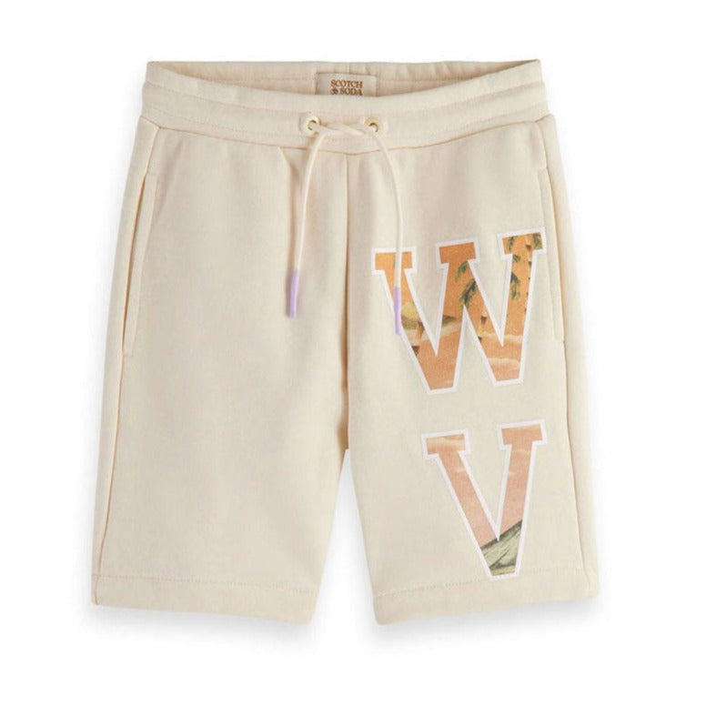 Scotch Shrunk Ecru Artwork Sweat Shorts