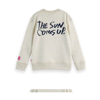 Scotch Shrunk Ecru Melange Embroidered Sweatshirt
