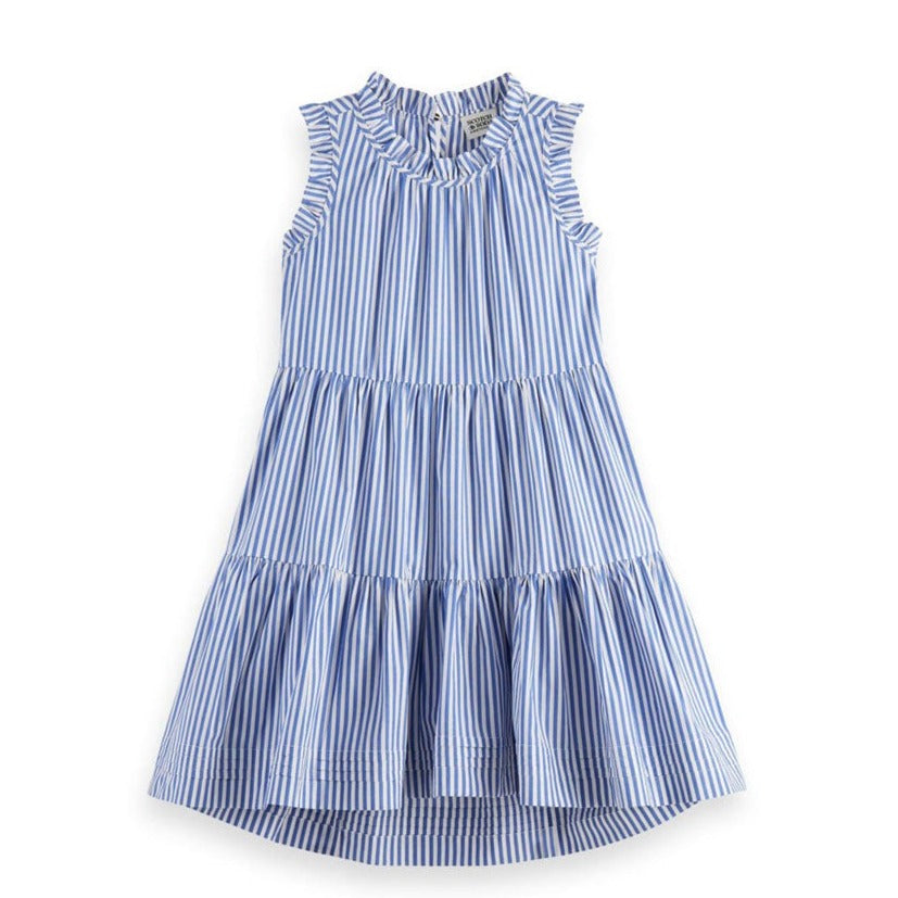 Scotch Shrunk Blue Striped Sleeveless Dress