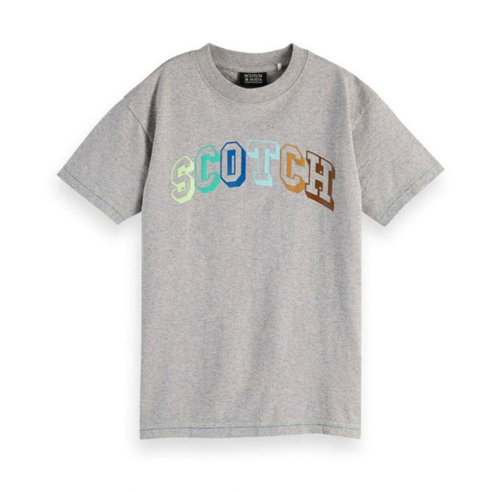 Scotch Shrunk Grey Melange Artwork T-Shirt