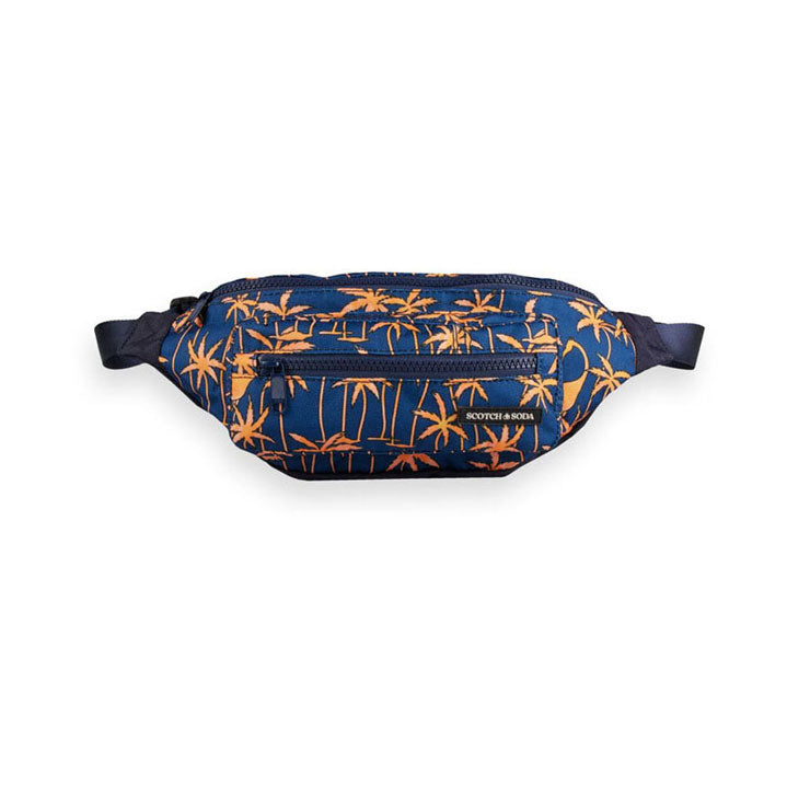 Scotch Shrunk Blue Palms Allover Belt Bag