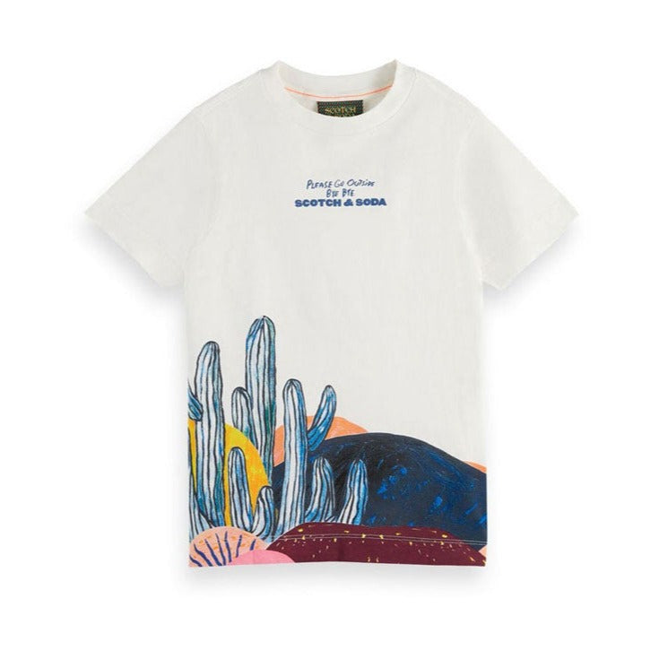 Scotch Shrunk Ecru Abel Mac Artwork T-Shirt