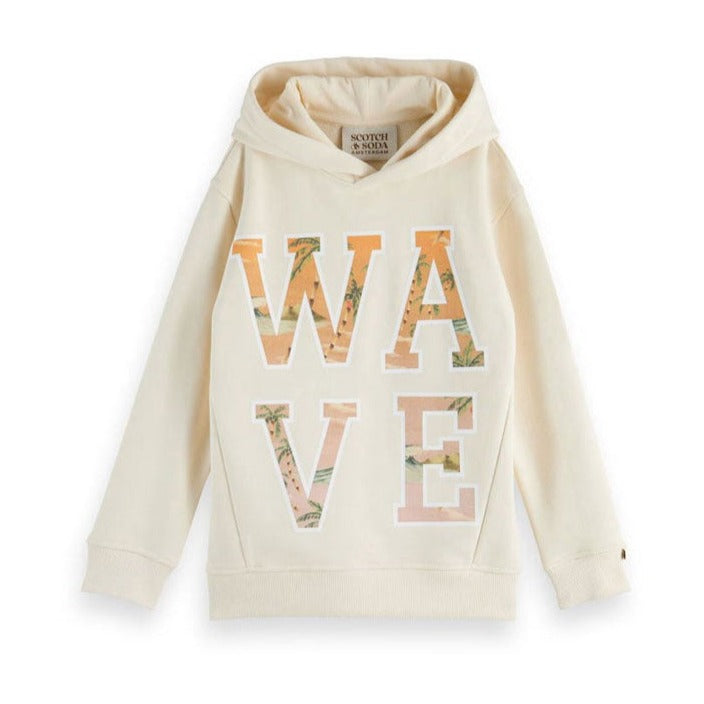 Scotch Shrunk Ecru Oversized Wave Hoodie
