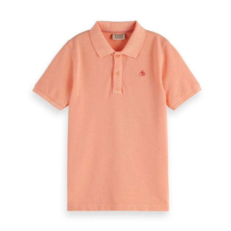 Scotch Shrunk Coral Pique Polo