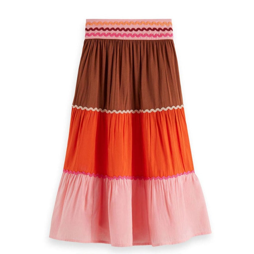 Scotch Shrunk Colorblock Tapes Maxi Skirt