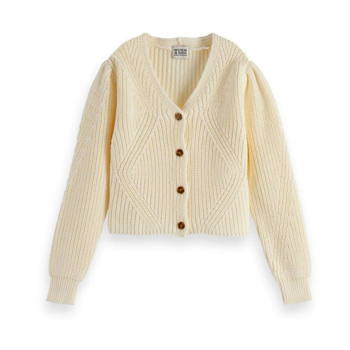 Scotch Shrunk Off White Knitted Cardigan