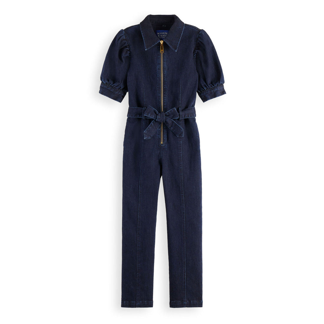 Scotch Shrunk Indigo Stretch Denim Zip Front Jumpsuit