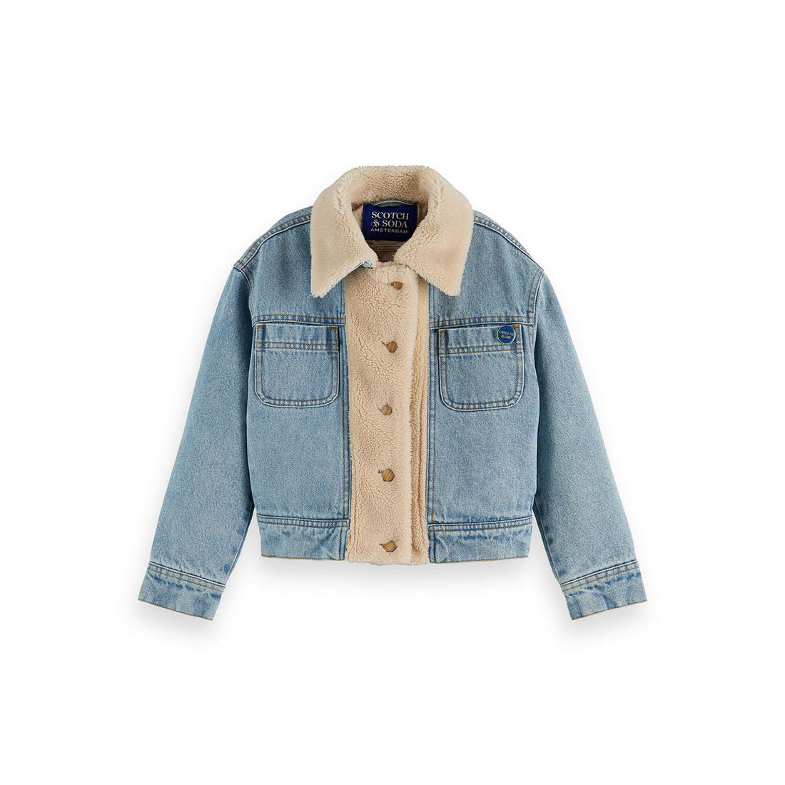 Scotch Shrunk Indigo Teddy Lined Denim Trucker Jacket