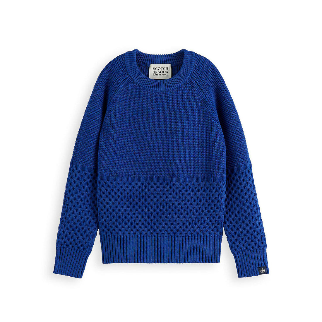 Scotch Shrunk Space Blue Cable Knit Pullover