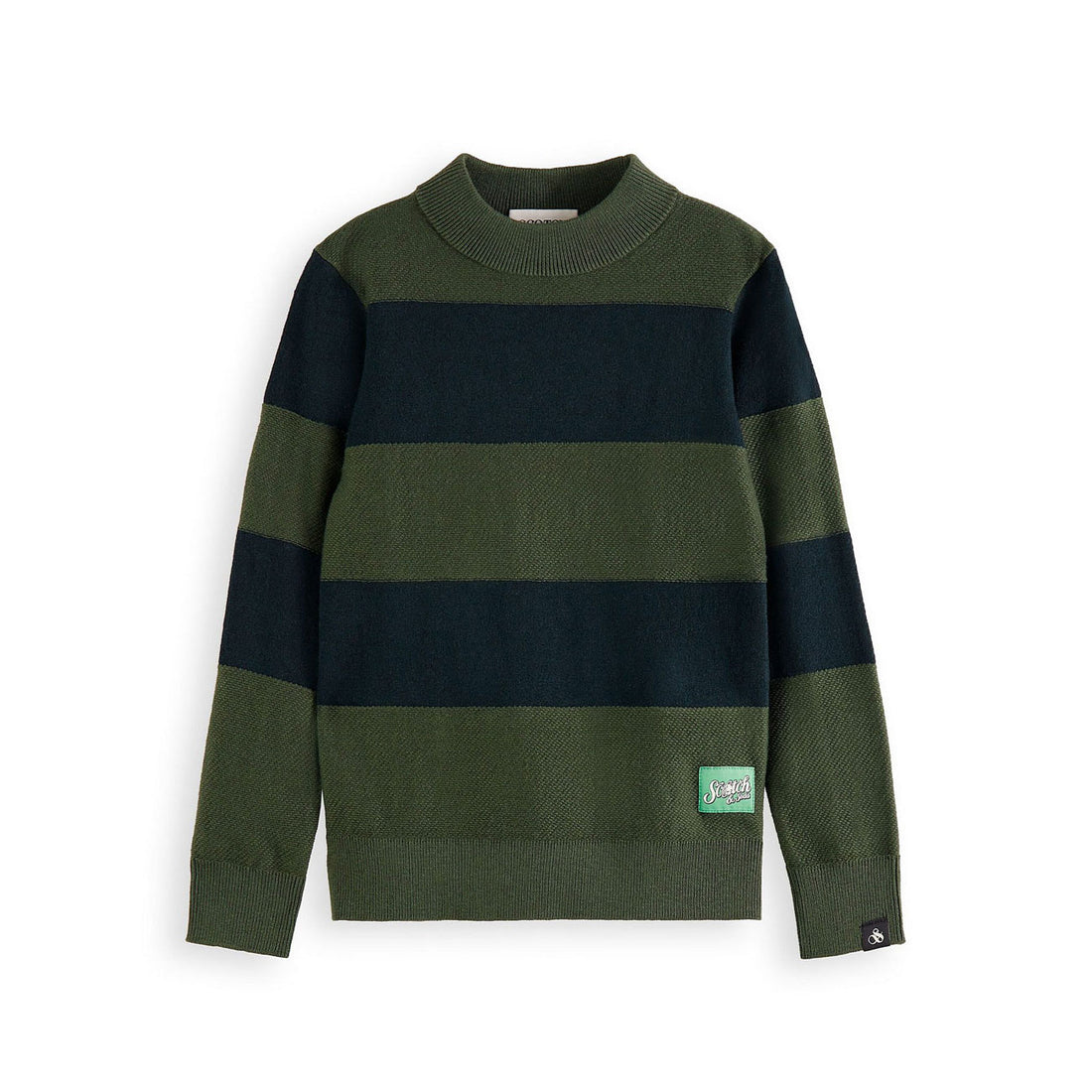 Scotch Shrunk Green/Navy Structured Sweater