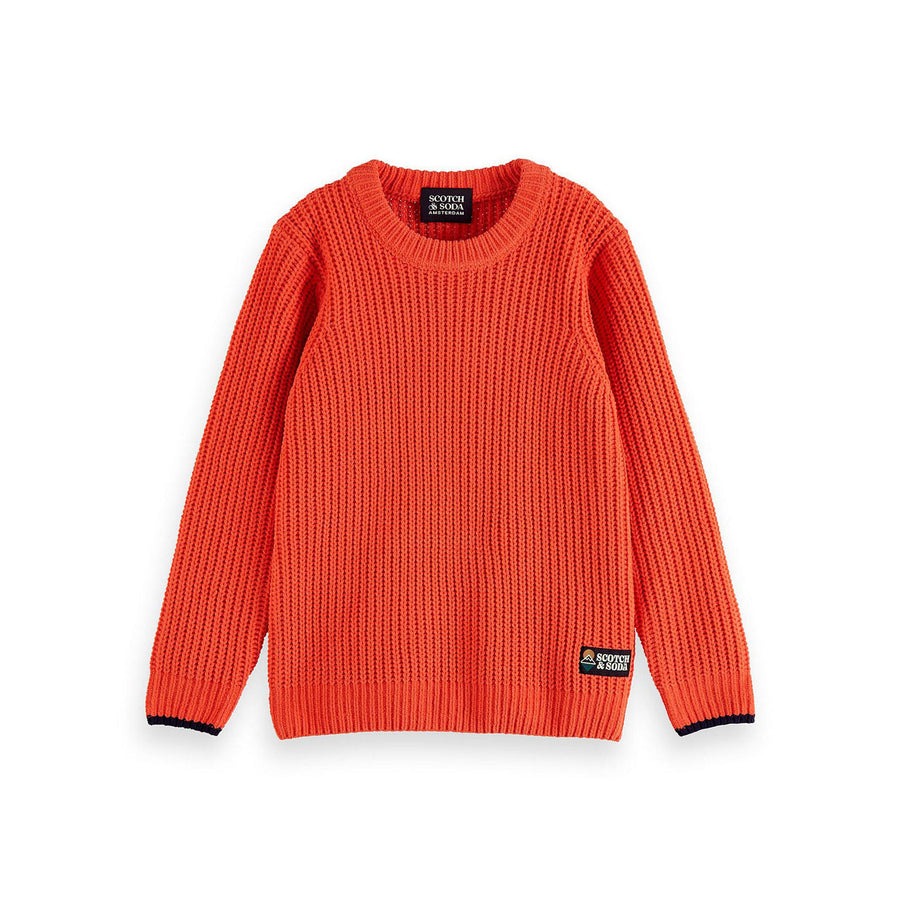 Scotch Shrunk Lava Color Block Chenille Sweater