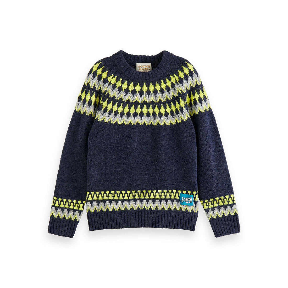 Scotch Shrunk Navy Intersia Pullover