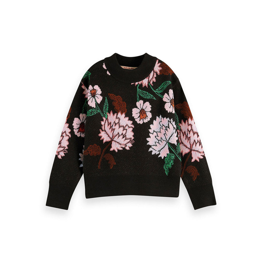 Scotch Shrunk Girls Intarsia Pullover With Print Detail