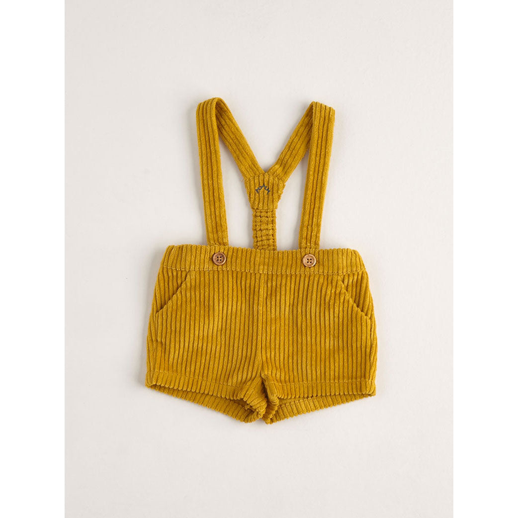 Nanos Mustard Corduroy Suspender Shorts
