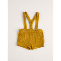 Nanos Mustard Corduroy Suspender Shorts
