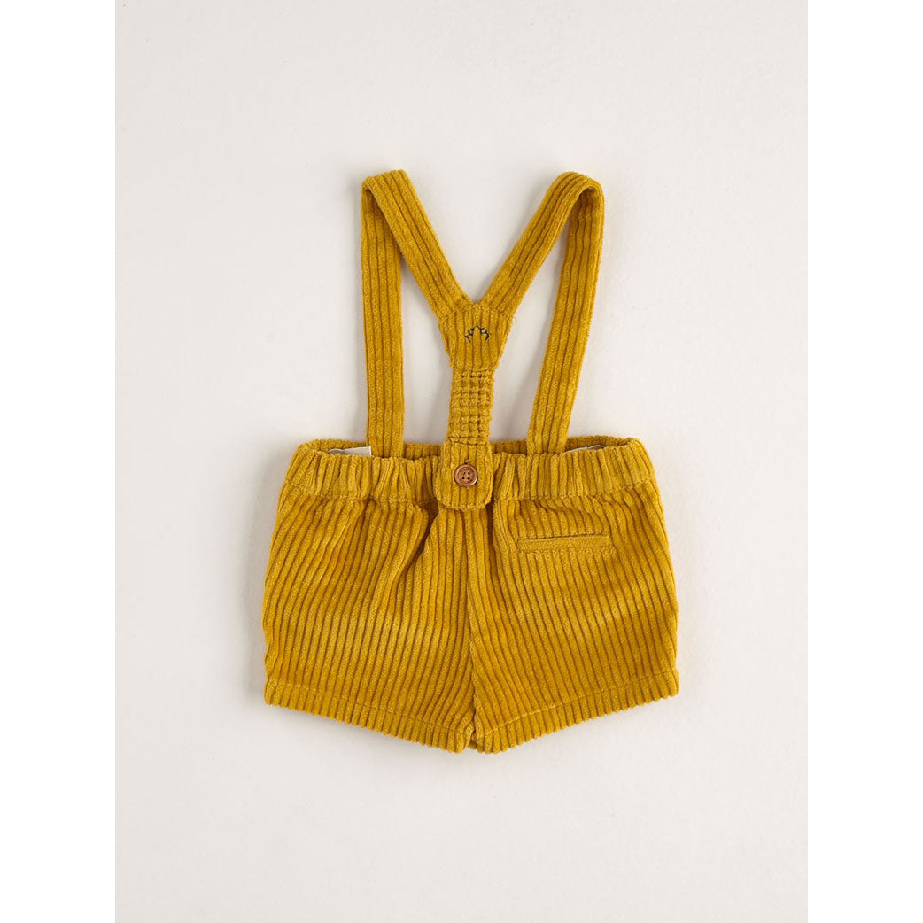 Nanos Mustard Corduroy Suspender Shorts