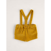 Nanos Mustard Corduroy Suspender Shorts