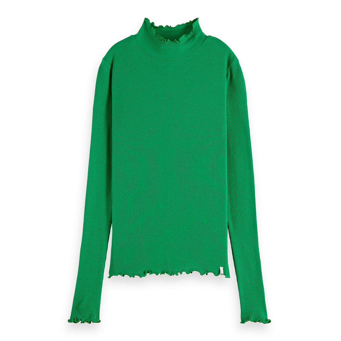 Scotch Shrunk Green High-Neck Fitted Long-Slved T-Shirt