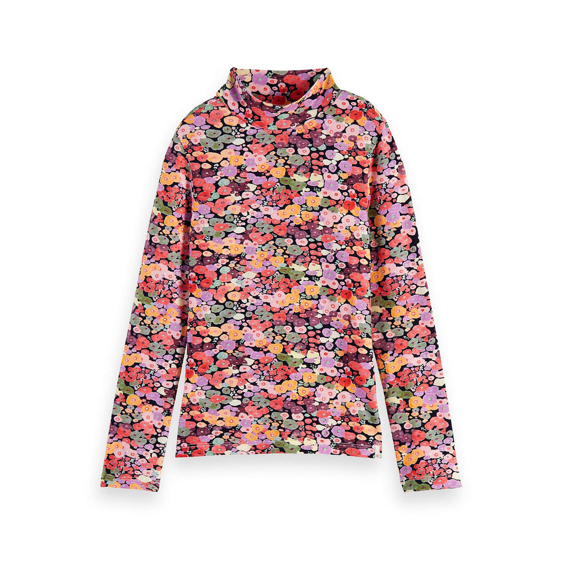 Scotch Shrunk Tiny Flowers All Over High-Neck Fitted T-Shirt