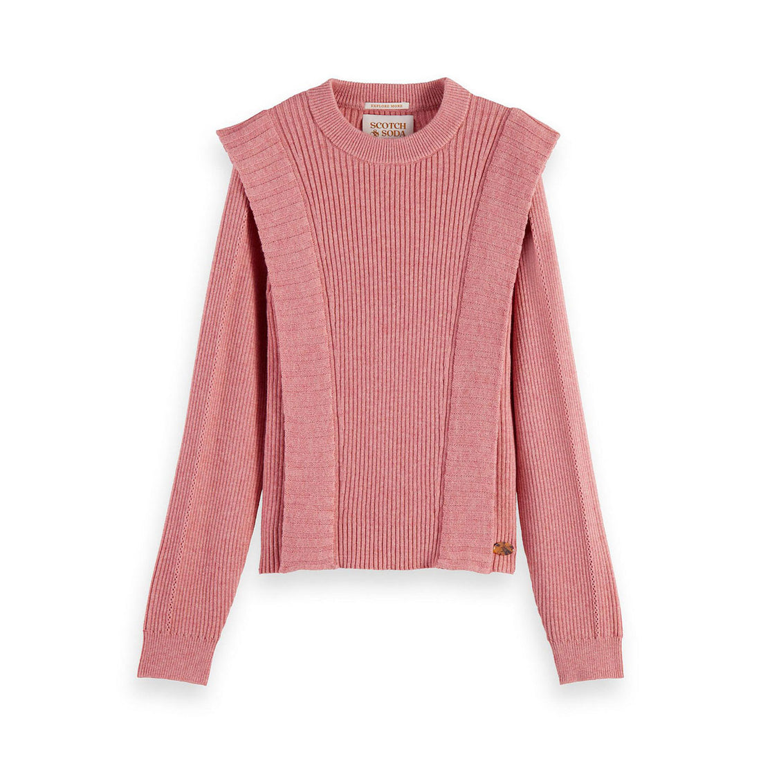 Scotch Shrunk Wild Rose Folded Shoulder Detail Pullover