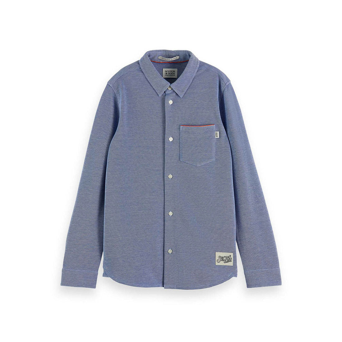 Scotch Shrunk Blue Combo Regular Fit- Pique Shirt