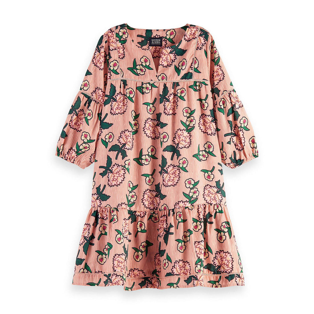 Scotch Shrunk Pink All Print Wide-Fit Mid-Length Dress
