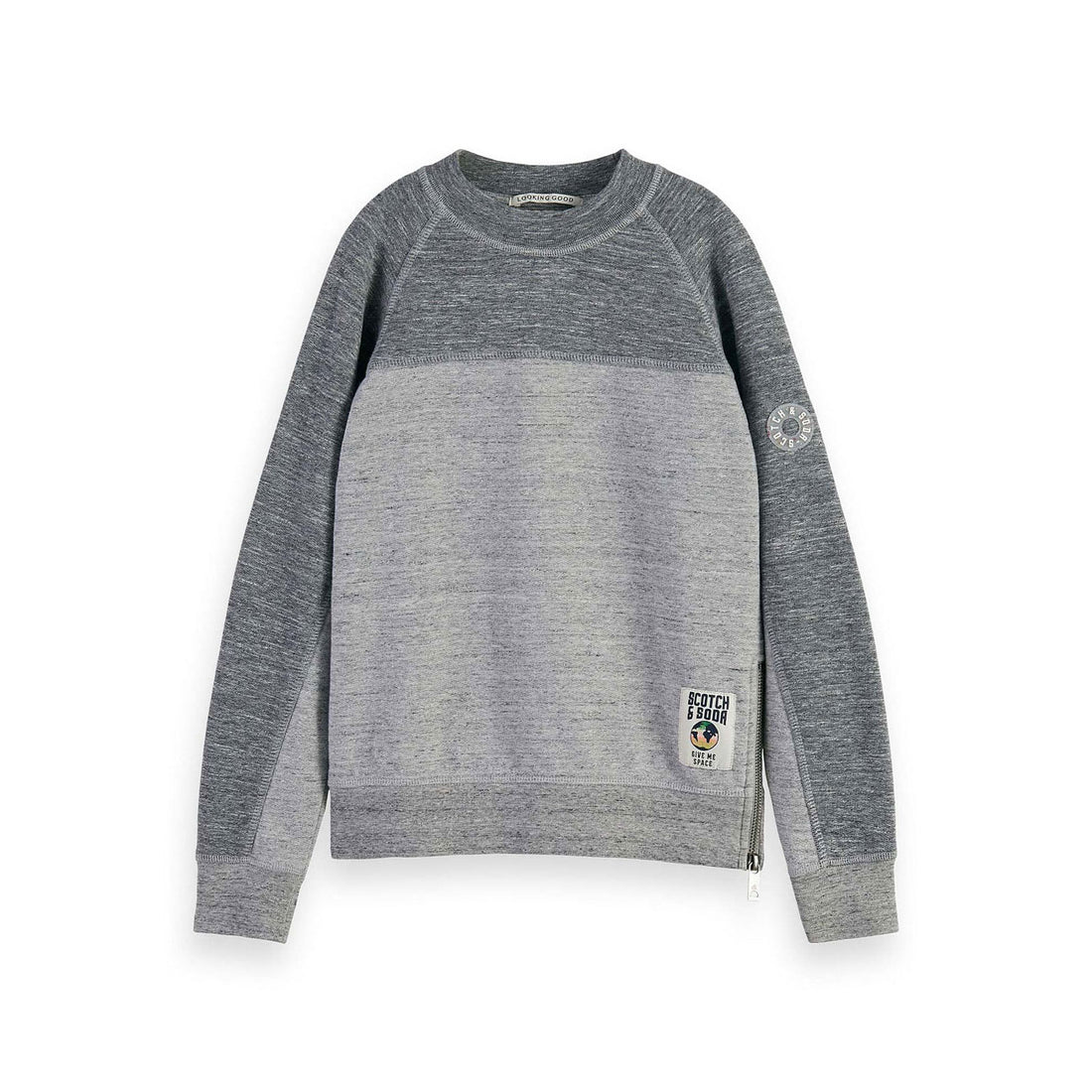 Scotch Shrunk Grey Melange Contrast Melange Sweatshirt