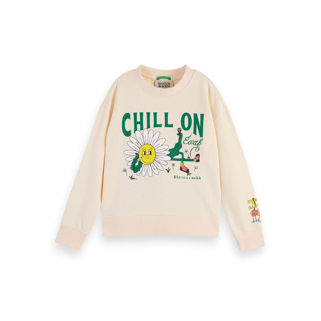 Scotch Shrunk Off White Loosefit Artwork Sweatshirt