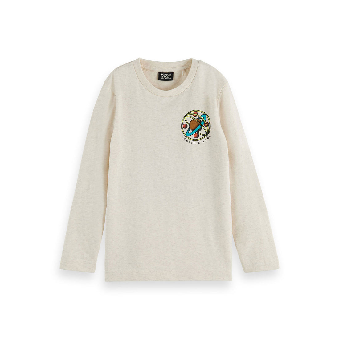 Scotch Shrunk Ecru Melange Boys Artwork Tshirt