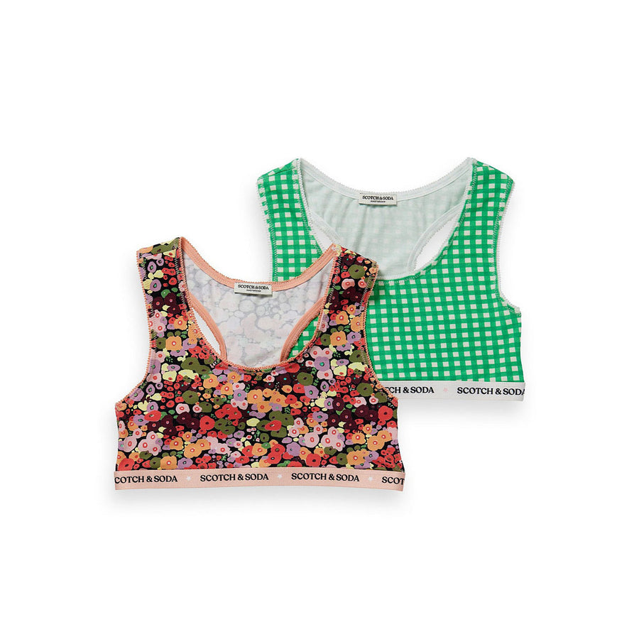 Scotch Shrunk Tiny Flowers/Green Check Duo Top Pack