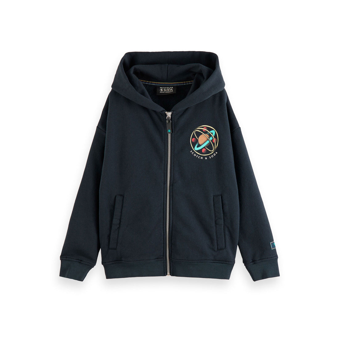 Scotch Shrunk Night Zip Through Solar Artwork Hoodie