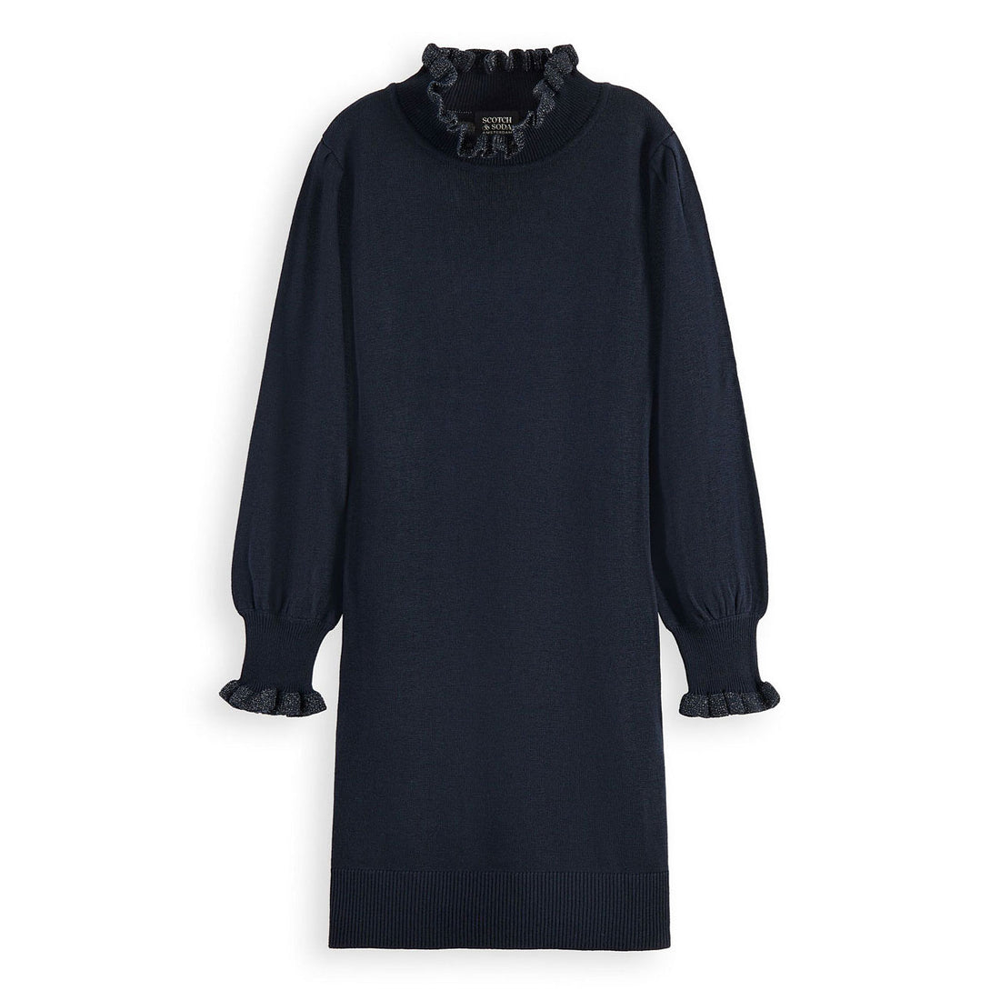 Scotch Shrunk Night High-Neck Fitted Knit Dress