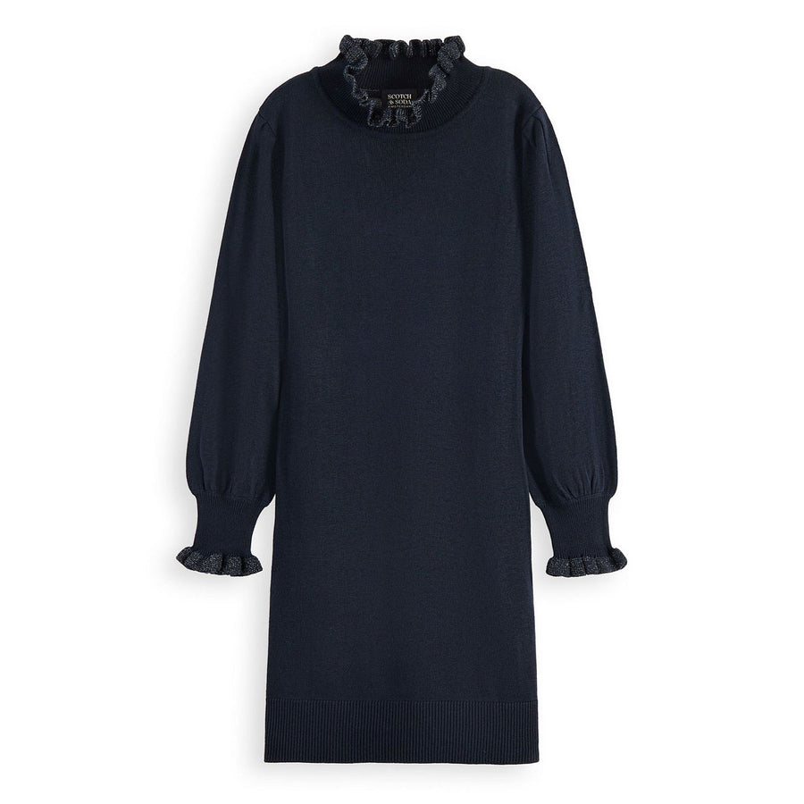 Scotch Shrunk Night High-Neck Fitted Knit Dress