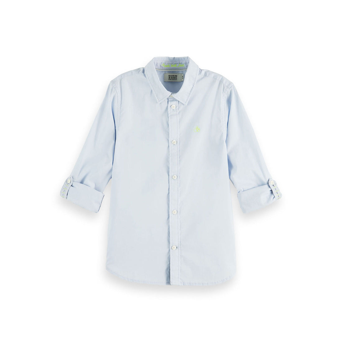 Scotch Shrunk Blue Slim Fit Ls Poplin Shirt